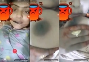 Viral Sex MMS of Horny Desi girl Sucking Her Big Boobs